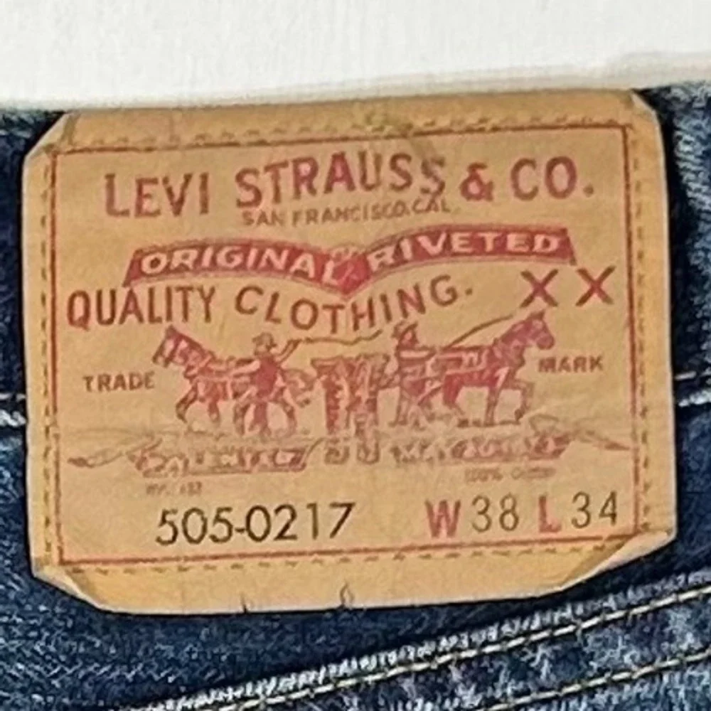 Levis 505-0217 Mens Reg Fit Straight Leg Jeans BIG E Selvedge W38 L32 Talon 42